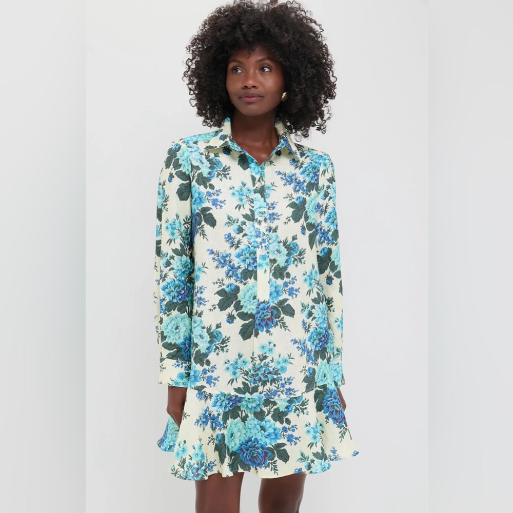 Tuckernuck Wild Zinnia Linen Callahan Shirt Dress